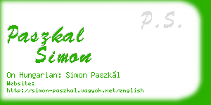 paszkal simon business card