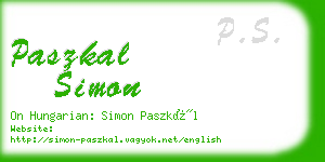 paszkal simon business card
